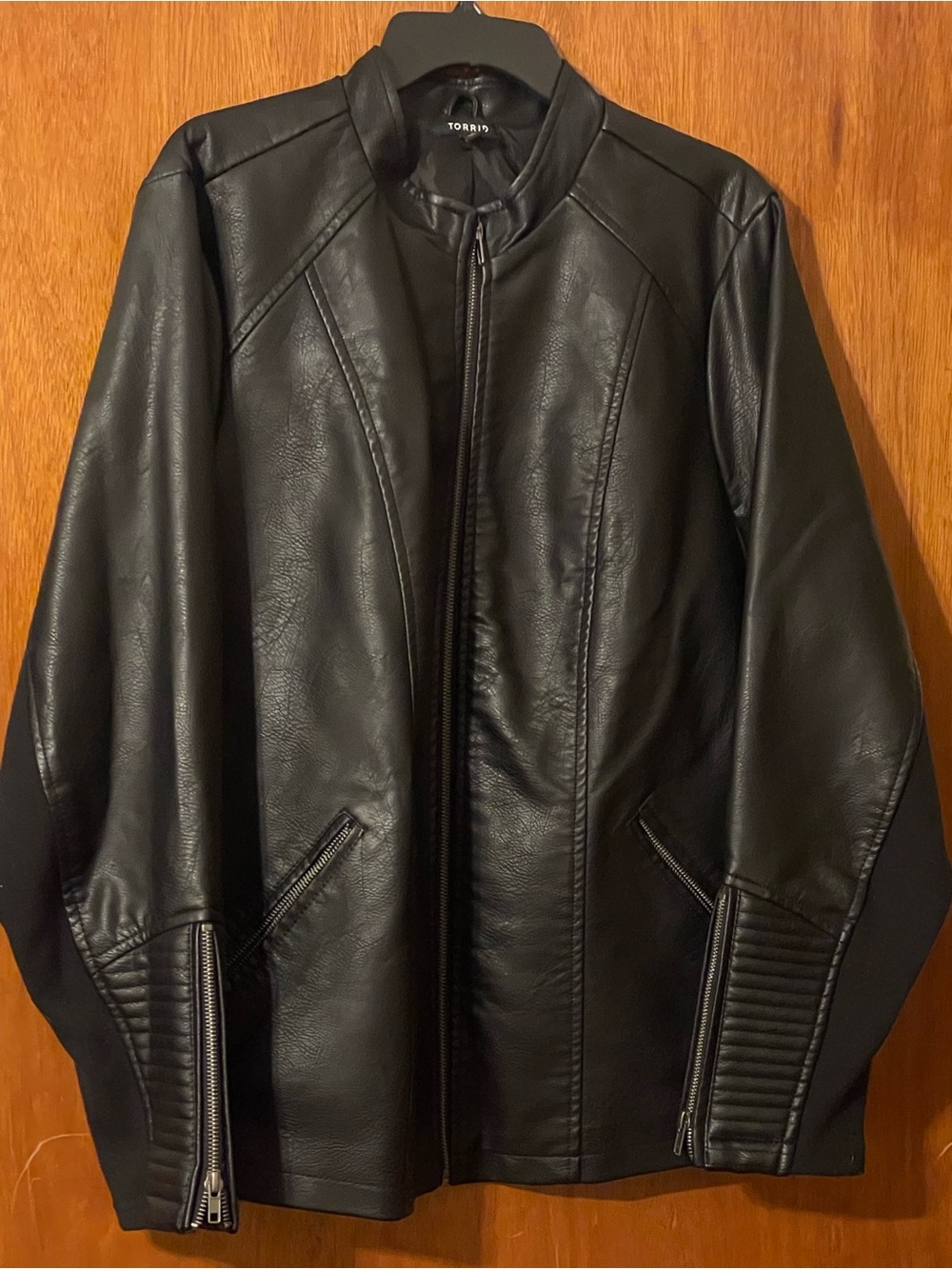 torrid Black Faux Leather Bomber Jacket